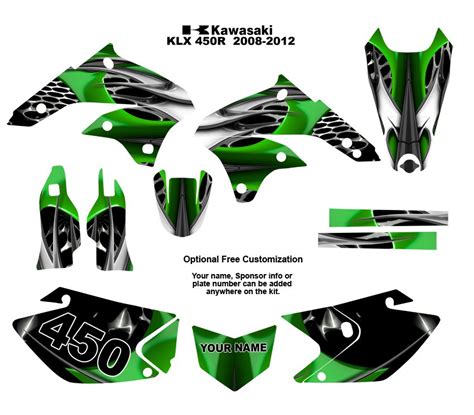 Kawasaki Klx 450r 2008 12 Graphic Decal Kit 4444green Ebay