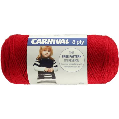 Carnival 8 Ply 271 Metre Acrylic Yarn 100g 093 Burgundy Big W