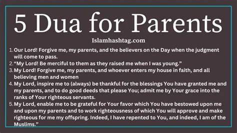 5 Dua For Parents In Islam - Islam Hashtag