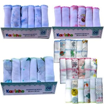 Fralda De Boca Pano Para Bebe Kit 6 Unidades Babete Paninho Fraldinha