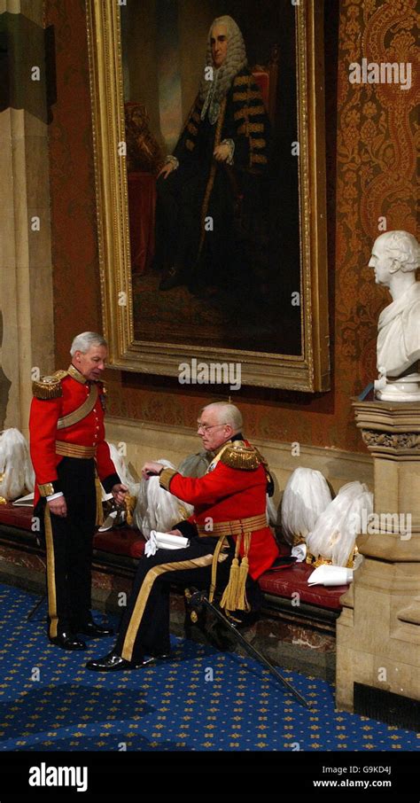 The Gentlemen at arms prepare for the Queens speech at the Palace of ...