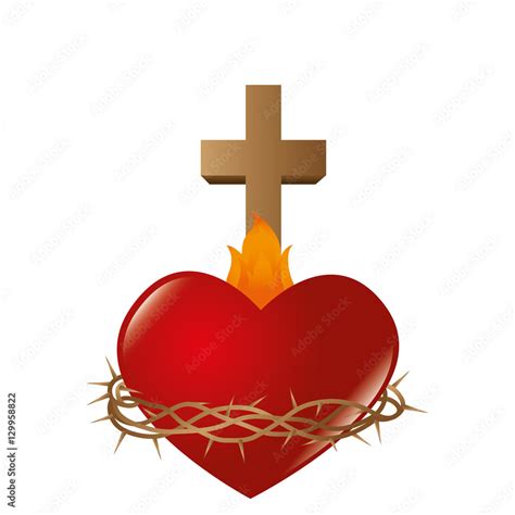 Sacred Heart Of Jesus Vector Illustration Design Stock Vector Adobe Stock