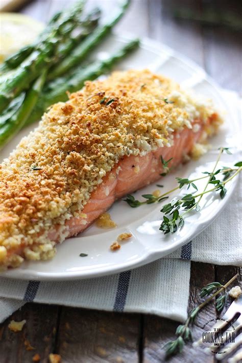 Garlic Parmesan Crusted Salmon Oven And Air Fryer Version Crunchy