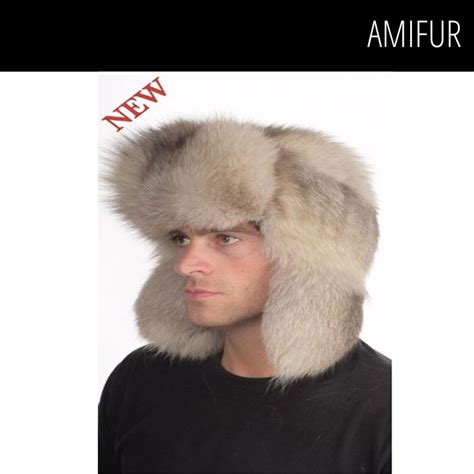 Russian Style Grey Fox Fur Hat Specifically Designed To Protect You