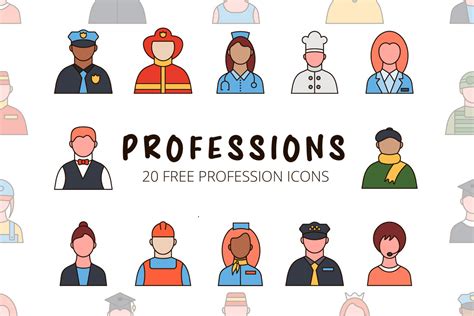 Professions Vector Icon Set Free Download Creativetacos