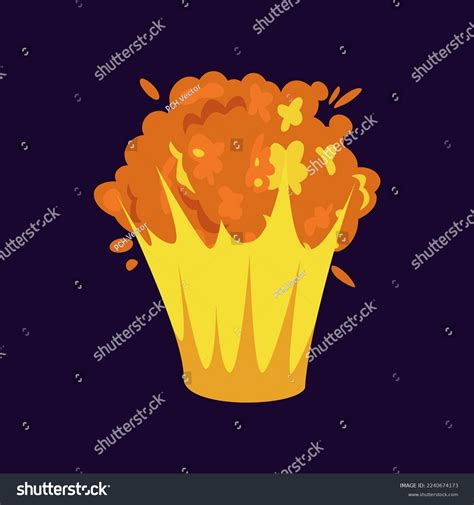 Explosion Cloud Flat Vector Illustration Cartoon Stock Vector (Royalty ...