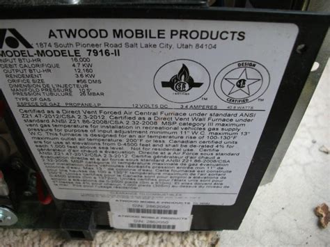 Buy Atwood 7916 Rv Furnace 7916 Ii 36545 Hydro Flame 16k Btu Trailer Camper Everest Motorcycle