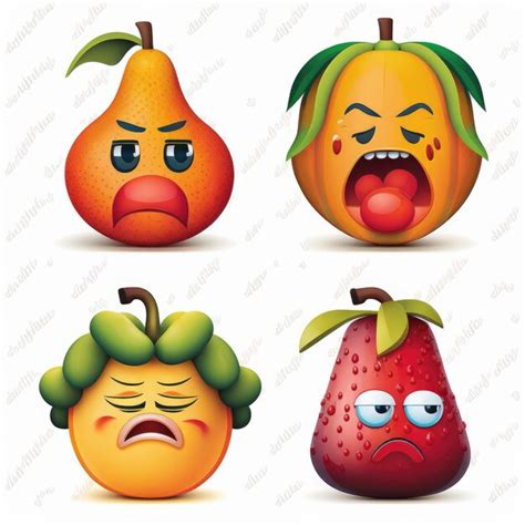 Emoticon Expressivo Cara Emoji De Frutas Foto Premium