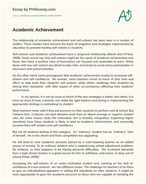 Academic Achievement Essay Telegraph