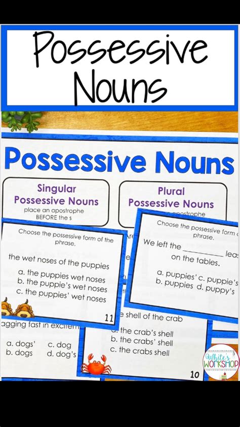 Possessive Noun Digital And Printable Task Cards Possessive Nouns Activities Possessive Nouns