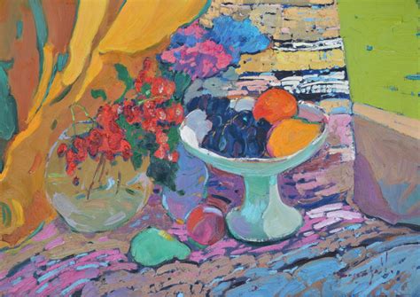 Fruit Bowl Oil On Cardboard Malerei Von Alexander Shandor Artmajeur