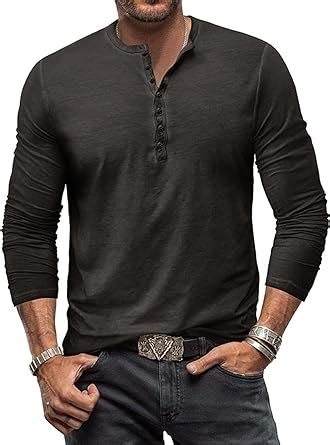 Henley Shirt Herren Langarm Langarmshirt Herren Longsleeve T Shirt