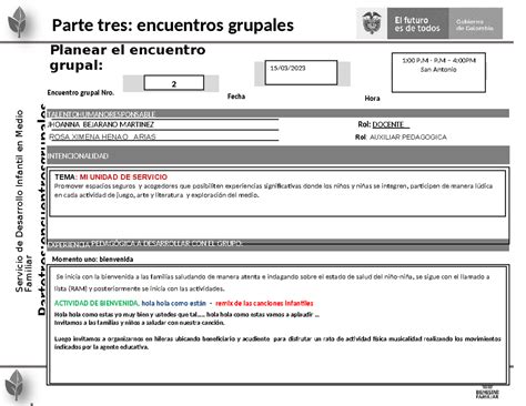 Planeacion 2 Semana 15 Marzo Servicio De Desarrollo Infantil En