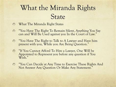 PPT - The Miranda Rights. PowerPoint Presentation - ID:2673627