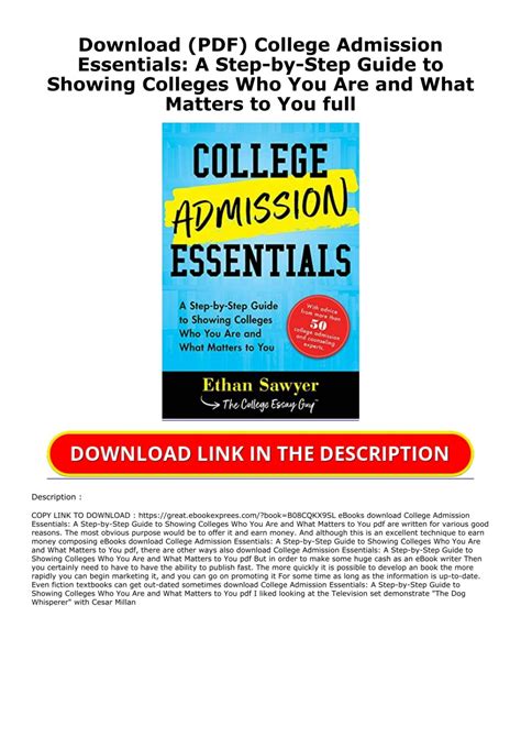 Download Pdf College Admission Essentials A Step By Step Guide To