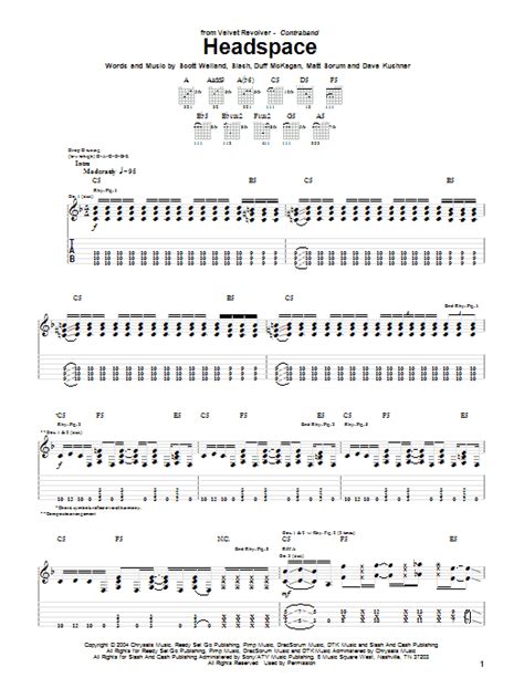 Headspace By Velvet Revolver Sheet Music For Guitar Tab At Sheet Music