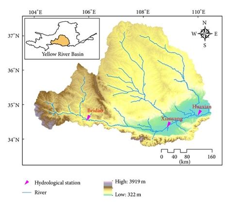 Location Of Wei River And Hydrological Station In Yellow River Basin