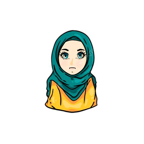 Chica Con Hiyab Dibujada A Mano PNG Hijab Niña Musulmán PNG y PSD