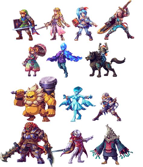 Fan Recreates Hyrule Warriors Characters In 2d Pixel Art Characters