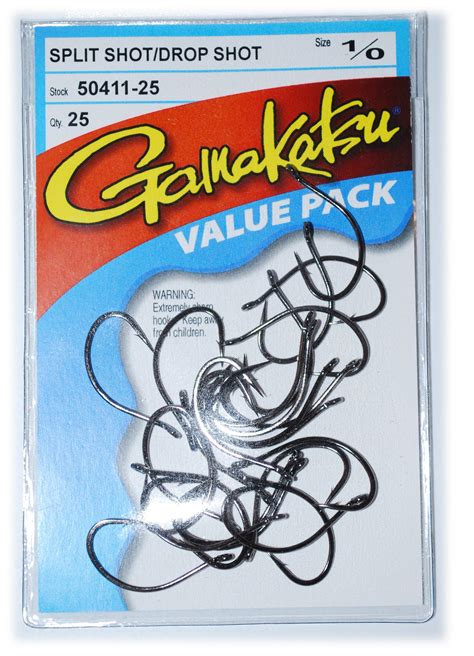 Gamakatsu Drop Shot Hook - Size 1/0 - Value Pack qty 25 hooks - Welcome ...