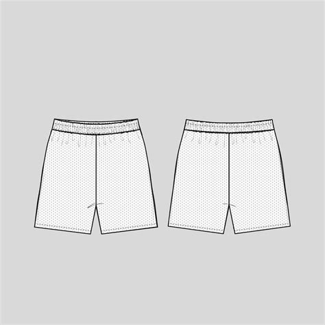 Mesh Shorts Blank Mockup Procreate Png Template Streetwear Tech Pack