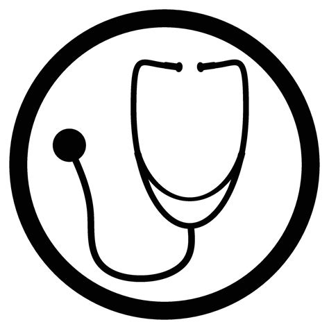 Stethoscope black white icon. Vector stethoscope isolated, medical ...