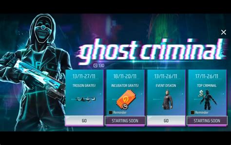 Schedule Event Ghost Criminal Free Fire FF Esports