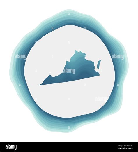 Virginia Logo Badge Of The Us State Layered Circular Sign Around
