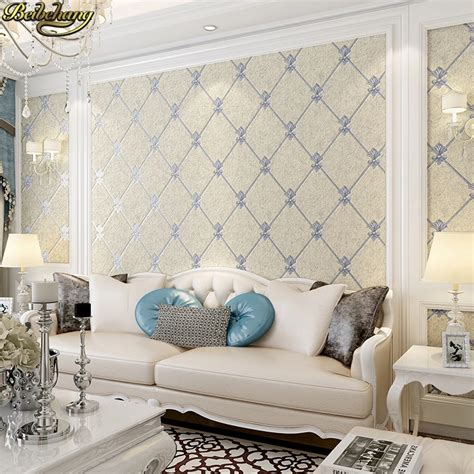 Beibehang Jane European Shaped Lattice Papel De Parede 3D Wallpaper