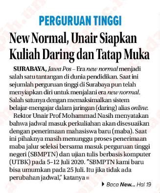 New Normal Unair Siapkan Kuliah Daring Dan Tatap Muka Universitas