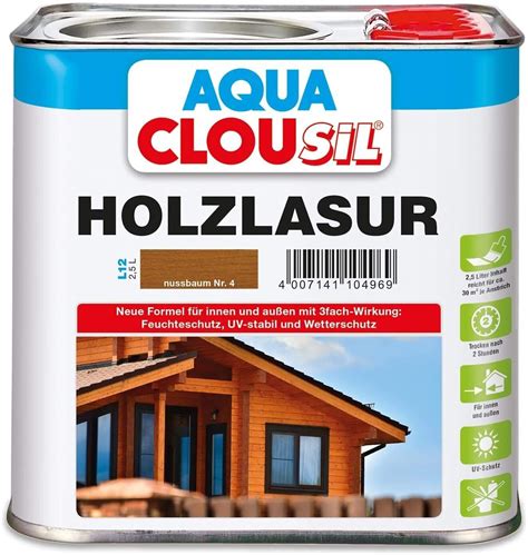 CLOU CLOUsil Holzlasur für aussen nussbaum 2 5l ab 29 99