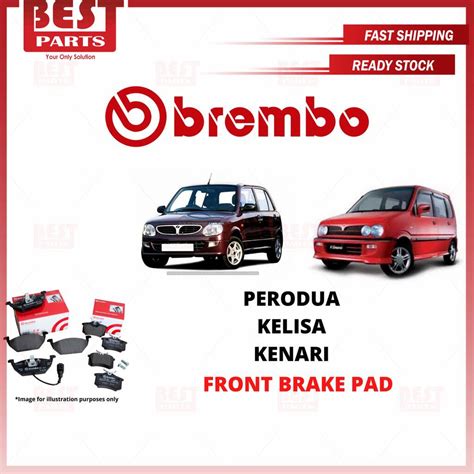 Brembo Perodua Kelisa Kenari Front Brake Pad Depan Disc Pad 100