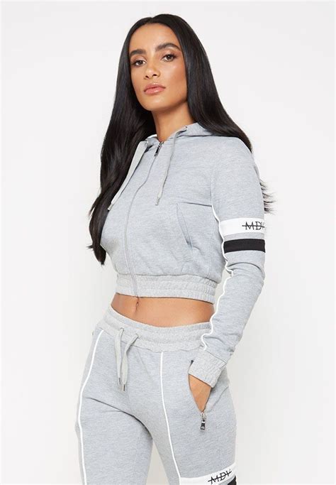 Double Stripe Mdv Tracksuit Jacket Grey Tracksuit Women Tracksuit Women Fashion Tracksuit Outfit