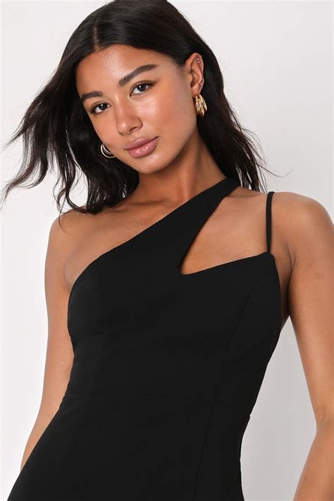 Sexy Black Maxi Dress One Shoulder Maxi Dress Cutout Dress Lulus