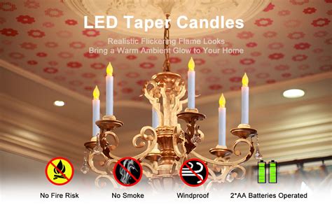 Homemory 24 Pcs Hanging Floating Candles 65 Flameless Taper Candles Battery