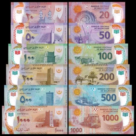 2017 2020 Mauritania 20 100 200 1000 Ouguiya Original Notes UNC Fuera