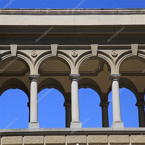 Classical architecture with columns and blue sky Stock Photo by ©felker ...