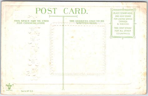 vintage postcard village scene   border embossed raised