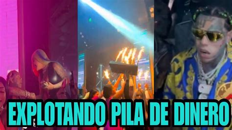 YAILIN LA MAS VIRAL Y TEKACHY 6IX9INE REGALANDO DINERO EN LA DISCOTECA