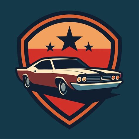 Premium Vector Powerful Muscle Car Sticker Illustration