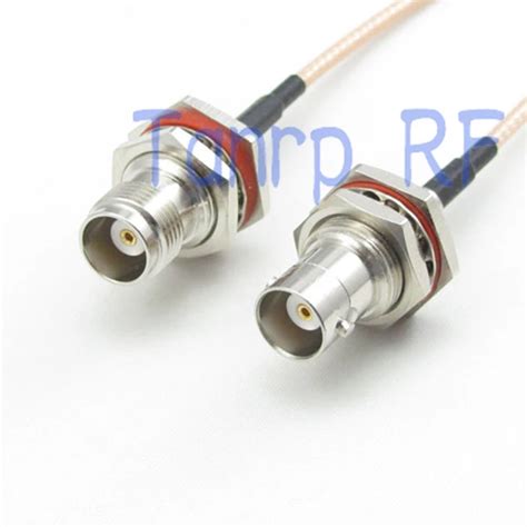 Inch Tnc Female Jack To Bnc Female Nut Bulkhead Rf Adapter Connector