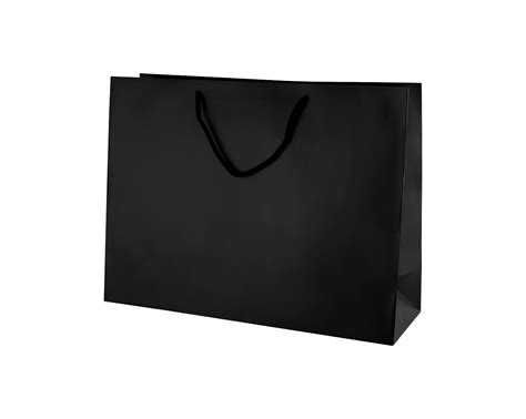 Black Matt Boutique Paper Carrier Bags With Rope Handles Large 40cm