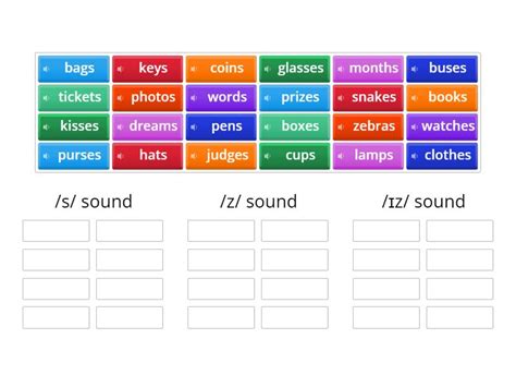 Pronunciation Of Final S In Plural Nouns Group Sort