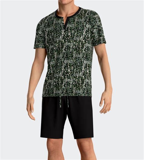Pyjama Court Homme Vert Noir Impetus Lingerie Sipp
