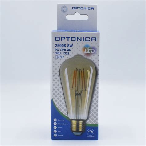 Bec LED Vintage Dimabil 8W 55W 700 Lm Lumina Calda 2500K Optonica