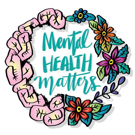 Mental Health Matters Hand Lettering Stock Illustration