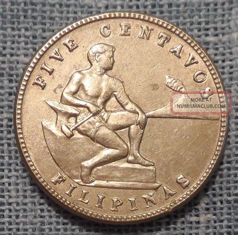 Philippines 1944 5 Centavos Filipinas Coin Km 180a Unc