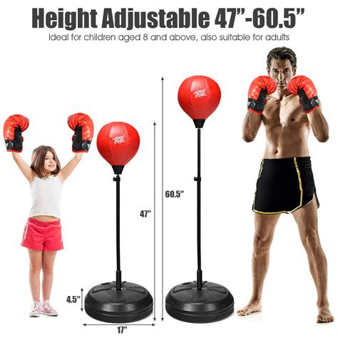 Costzon Kids Punching Bag Height Adjustable Boxing Set W Hand Pump