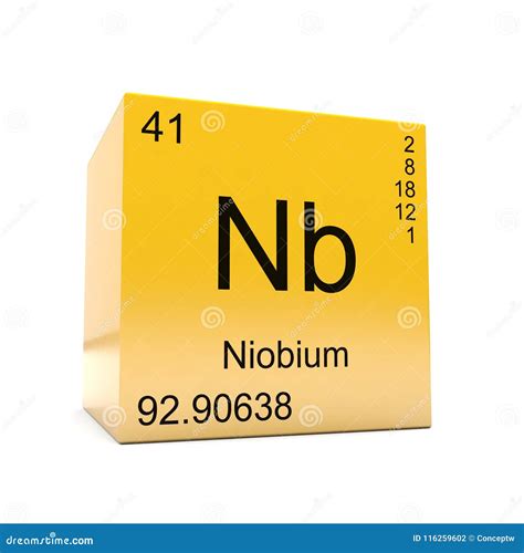 Niobium Chemical Element Symbol From Periodic Table Stock Illustration