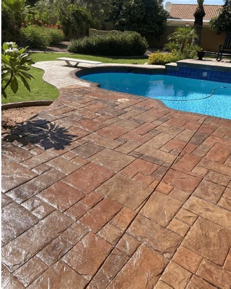 Stamped Concrete Swimming Pool Decks